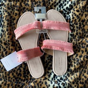 Lauren Conrad Coral Fringe Sandals - NWT